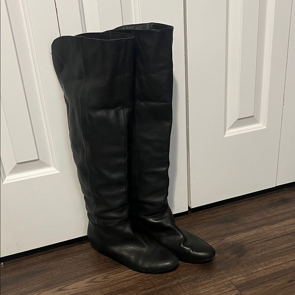Audrey Brooke Tall Black Leather Boots